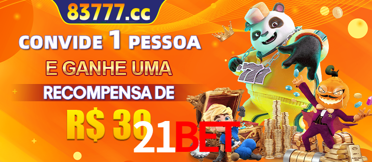 Banner institucional da 21bet sobre parceria de marcas e criação de uma marca de excelência, apresentando os mascotes de jogos populares como o Fortune Tiger.