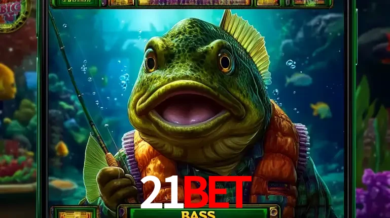 Personagem de peixe pescador do popular jogo de slot com tema de pescaria, uma das emocionantes opções de caça-níqueis para jogar e ganhar no cassino 21bet.